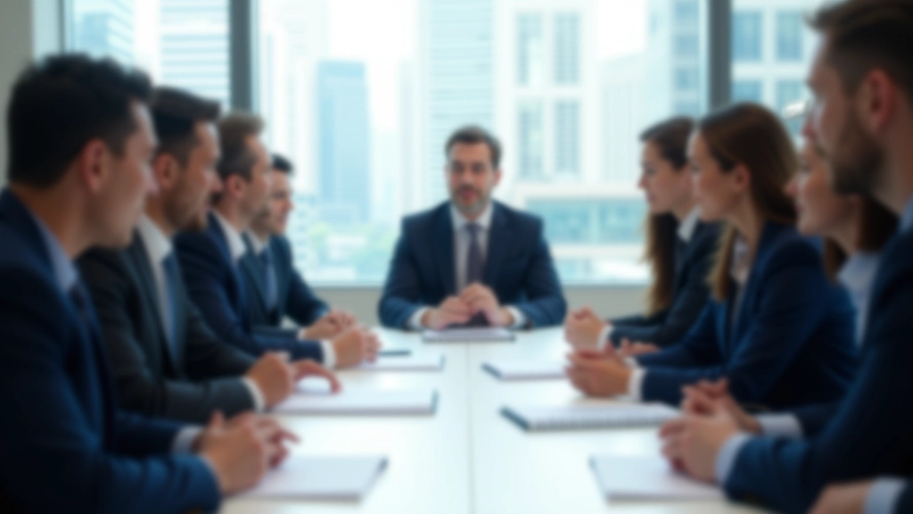 Group of diverse senior executives in strategic planning session around conference table