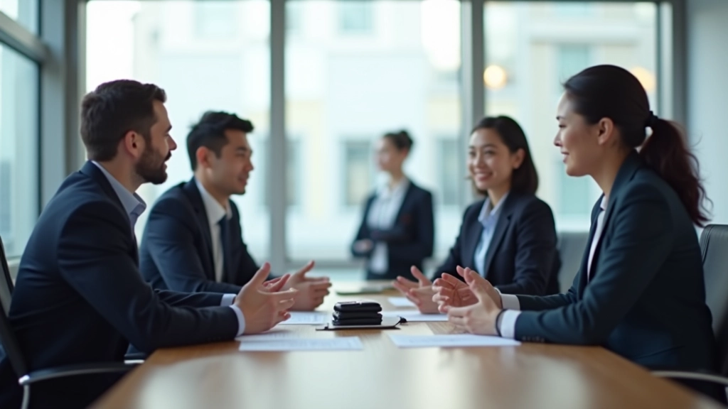 Diverse leadership team collaborating in modern office environment