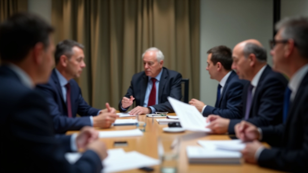 Board members in governance discussion